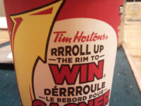 Tim Hortons roll up the rim to win