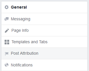 facebook page settings menu
